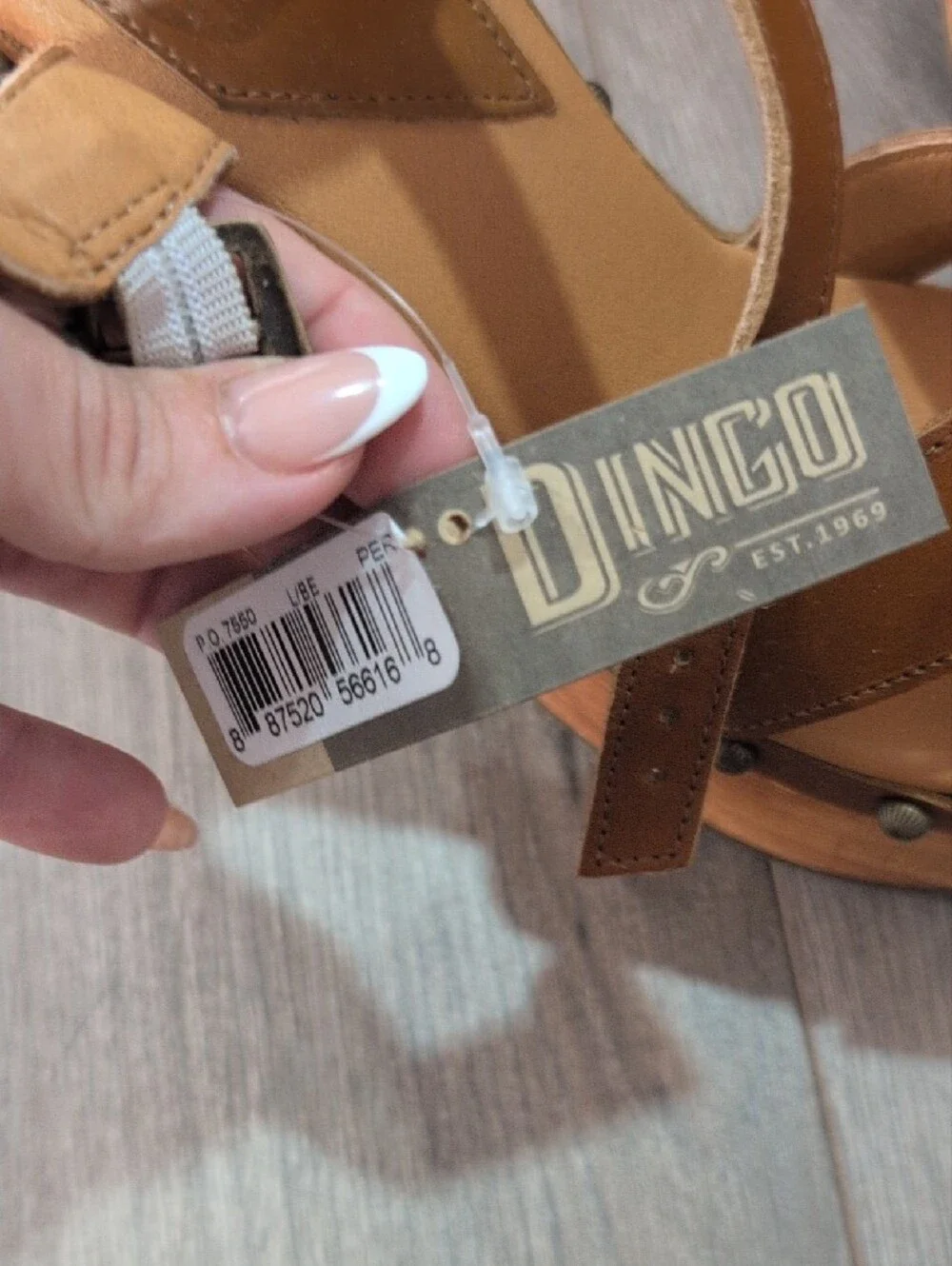 dingo Brown Leather Platform Sandals with Stud Accents